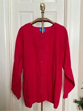 The Scrub Co. Women’s Hot Pink Long Sleeve Snap Front Shirt